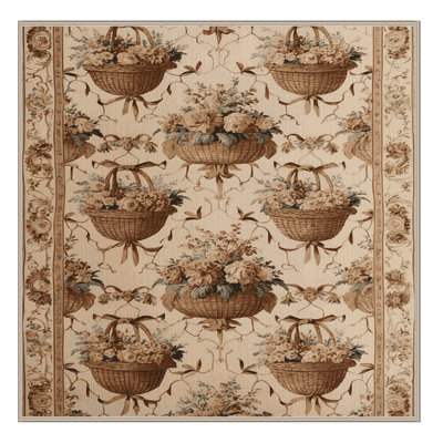 Machine Washable French Brown Area Rug