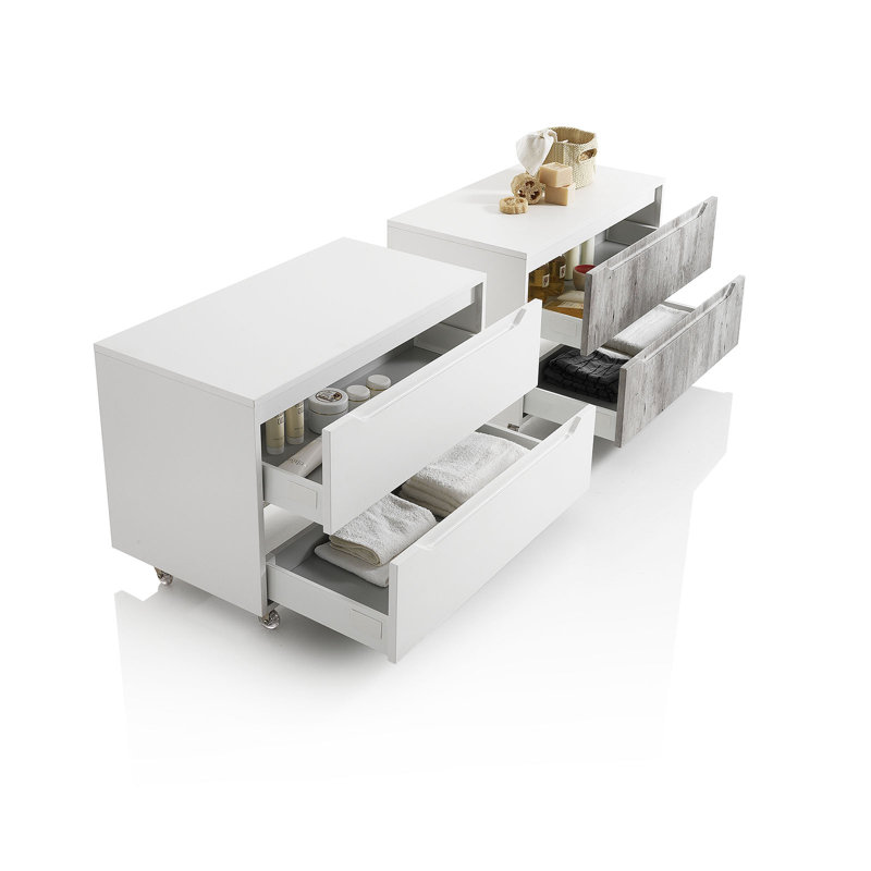 Gearline 90cm W 2 - Drawer Chest of Drawers, Cement