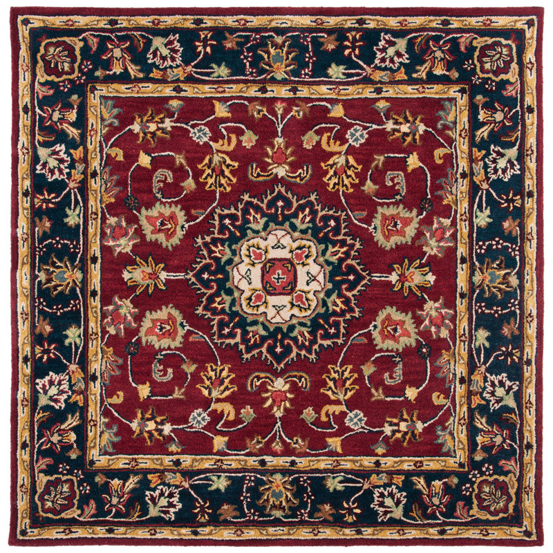 Mcauliffe Hand Tufted Wool Oriental Rug, Square 6'