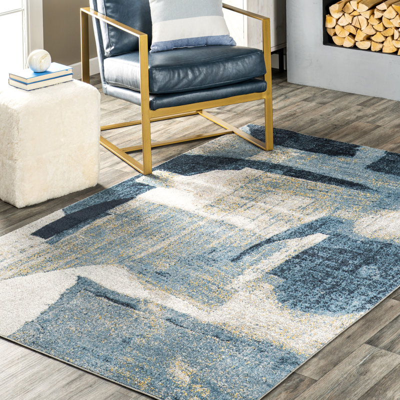 Sherri SpinClean Abstract Machine Washable Area Rug, Rectangle 4' x 6'
