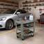 «34 po x 17 po PP 3 tablettes chariot supérieur plateau de service et poignée de rangement H 30,7 po roues de chariot de service commercial»
