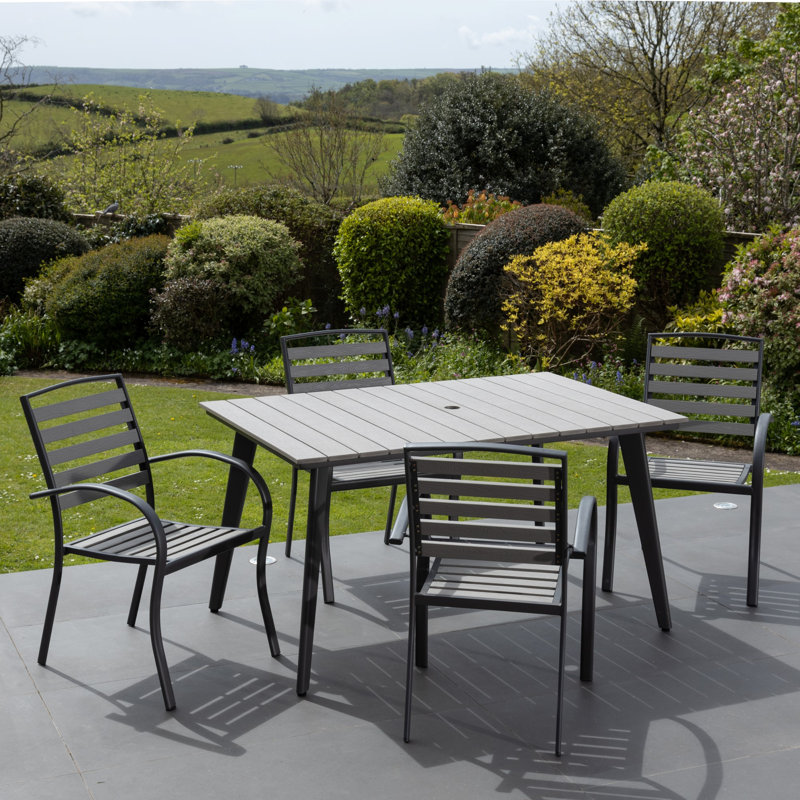 Maddin 4 - Person Patio Dining Set with Rectangular Table