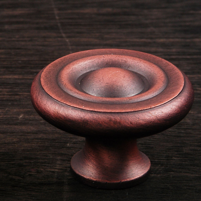 CK Series 1 1/2" Diameter Mushroom Knob, Large, Distressed Copper