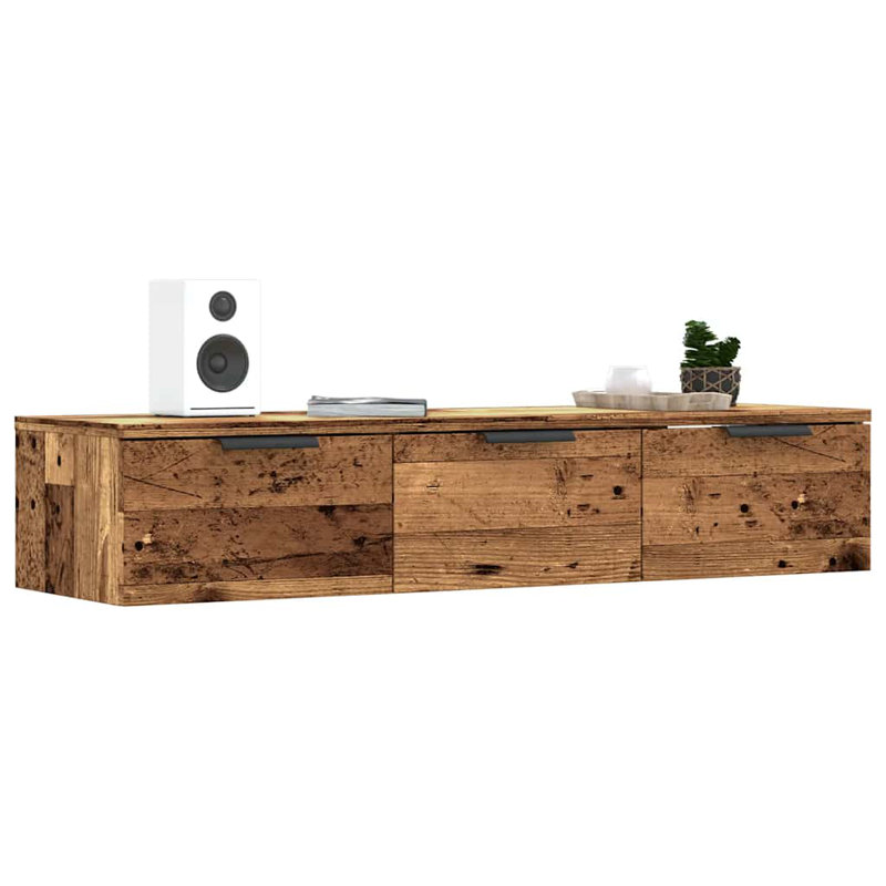 Ivenson Unfinished TV Stand, Old Wood