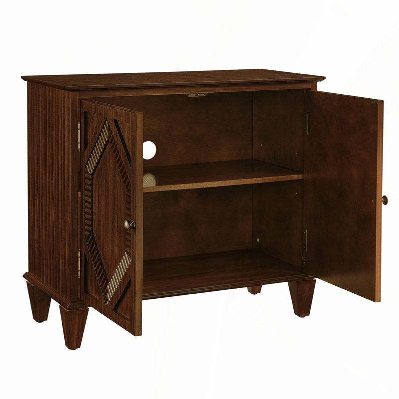 Buffet rétro 33,6 "en bois avec rangement, Noyer