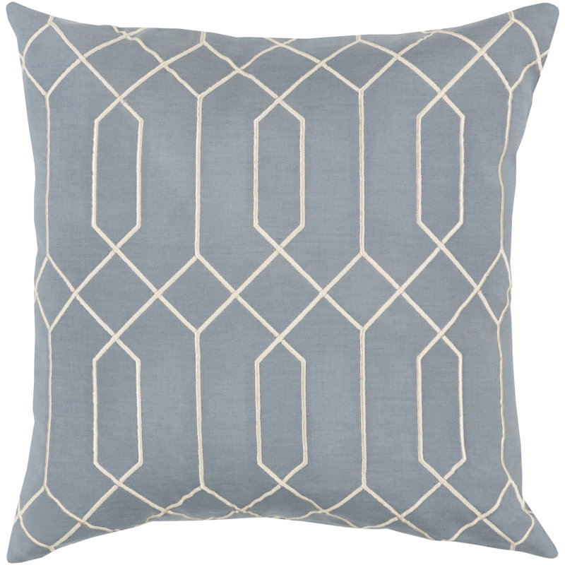 Gold and Ivory Geometric Linen Throw Pillow 18" x 18"
