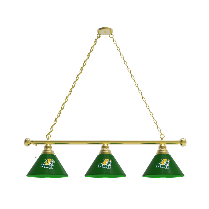 3 - Light Pool Table Lights Pendant, Brass, Northern Michigan University