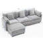 Canapé en L polyvalent avec repose-pieds mobile-345870508