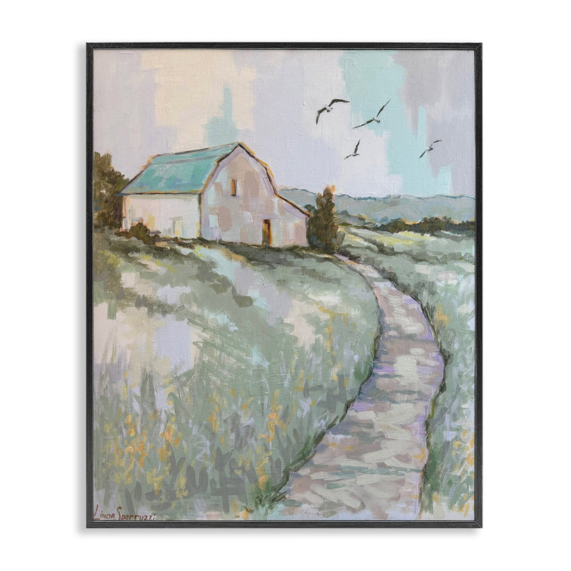 Giclée encadrée Peaceful Homestead, design par Linda Sperruche, H 14 po x l 11 po, Giclée encadrée noir minuit