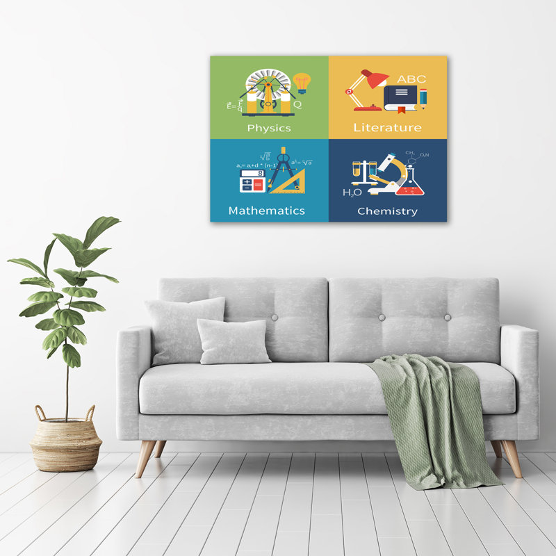 School Subjects - Wrapped Canvas Print