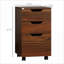 Armoires | Armoire de rangement 3 tiroirs sous le bureau à 3 tiroirs | Grain de bois brun noyer | Mobile avec roulettes verrouillables | Panneau de particules | Noir-322870884