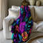 Jeté Eclectic Neon Imagery - 1 pièce Sherpa Bla Premium-802572616