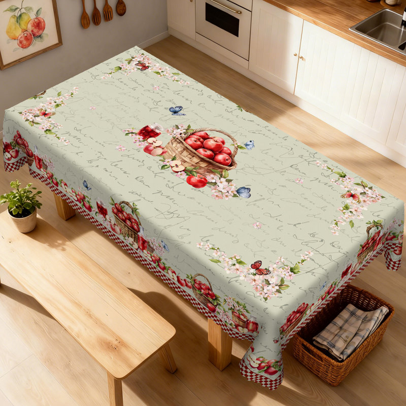 Nappe rectangulaire lavable Apple Spring, L 86 po x l 60 po