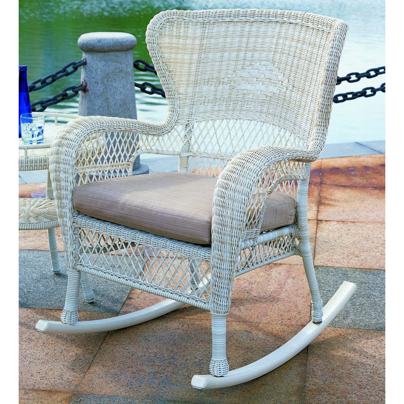 Rocking Chair with Cushion, Sesame Sunbrella® Linen