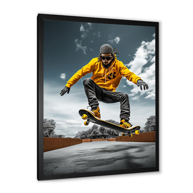 Skateboard Stories - Sports, reproduction sur toile, Cadre photo noir, H 40 po x l 30 po x P 1,5 po
