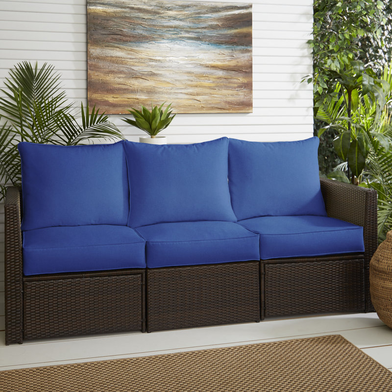 Alline Sunbrella Outdoor 5'' Sofa Seat / Back Cushion, Canvas Trueblue Sunbrella® Canvas