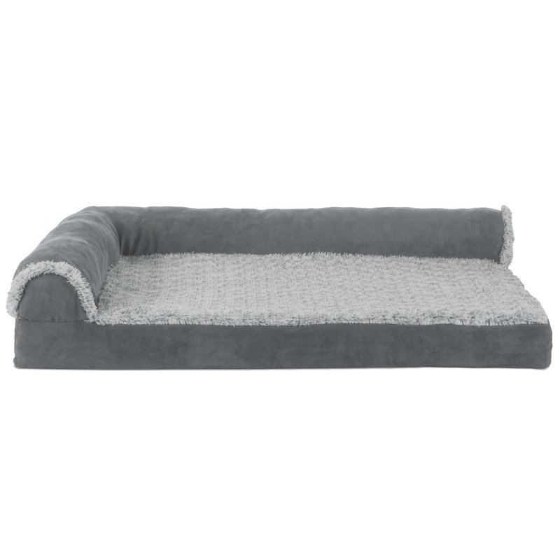Orthopedic Polyester Pet Bed, Medium (30" W x 20" D x 6" H), Stone Gray