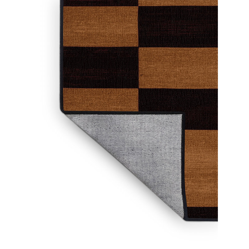Tapis rouge à carreaux lavable à la machine, Rectangulaire 2 pi x 3 pi
