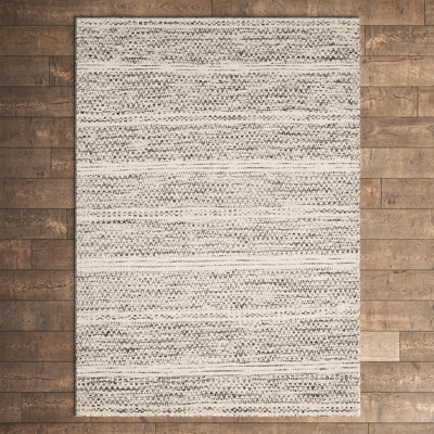 Chevron Flatweave Wool Cream/Black Area Rug