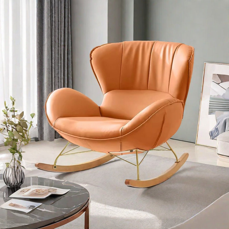 Chaise berçante décontractée simple et moderne, Orange