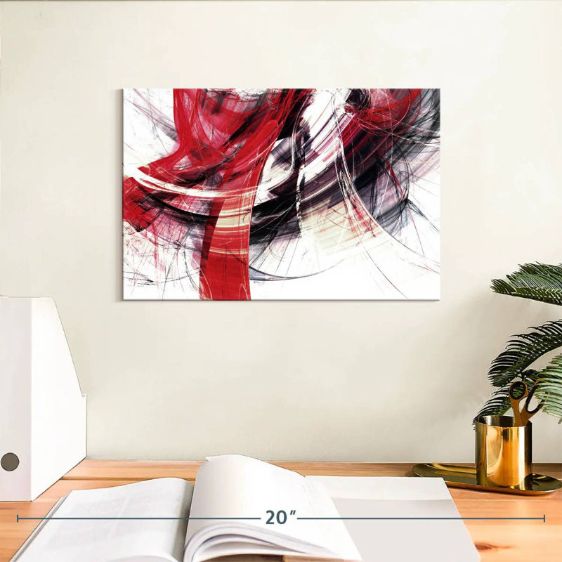Avery Red Motion Abstract, 8" H x 12" W