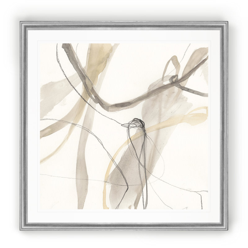 Neutral Momentum III, peinture sur toile, Impression encadrée, H 22,5 po x l 22,5 po, Argent argent