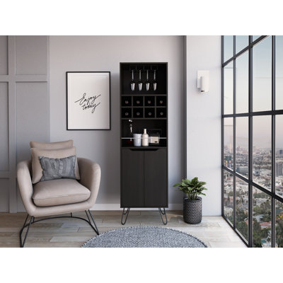 Armoire à 8 tablettes Thorndike en wengé noir à 2 tablettes