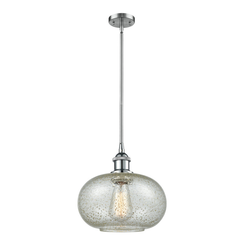 Luminaire sphère suspendu 1 lumières simple Bethlehem, Chrome poli, Mica, Ampoule non incluse