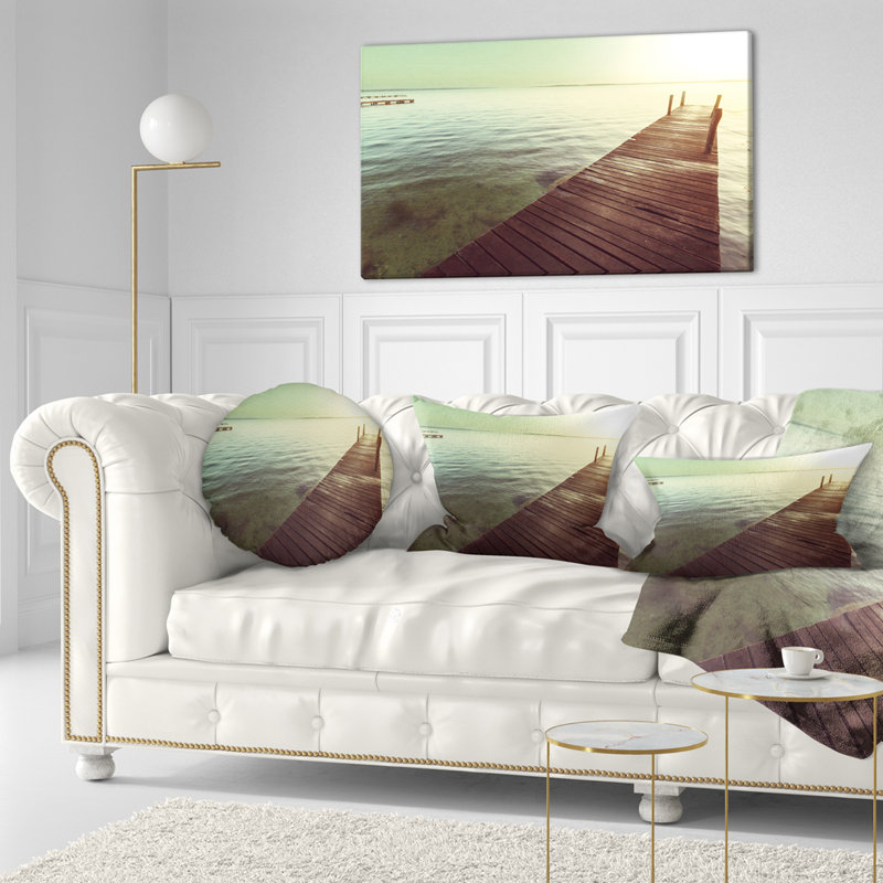 Coussin lombaire en bois boardwalk bridge over clear eaux