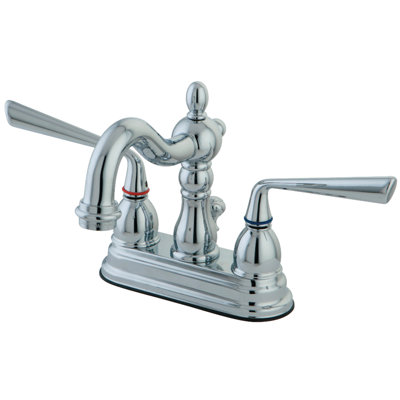 Robinet de salle de bain central à 4 poignées à fixation sur comptoir à 3 trous avec laiton escamotable Kingston