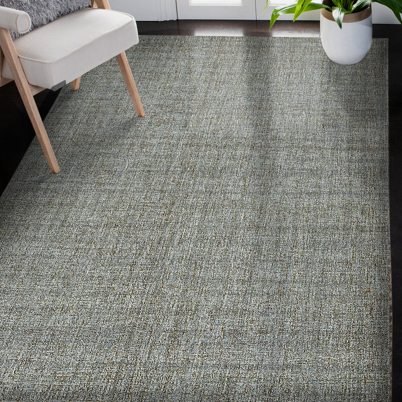 Onnig Hand Tufted Wool Plaid Indoor Rug, Rectangle 7'6" x 9'6"