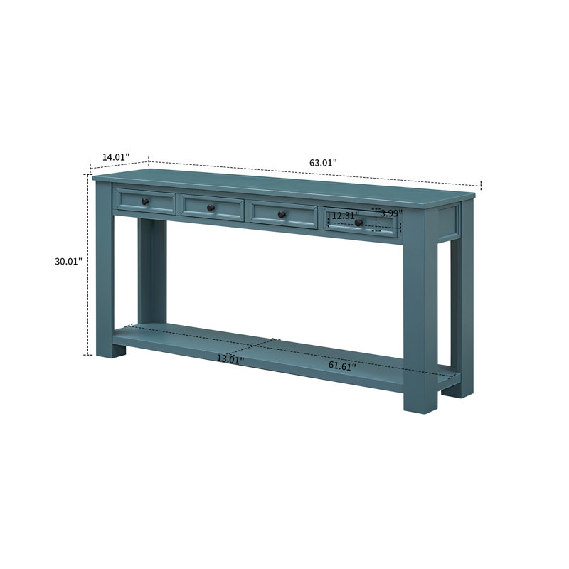 Ellean 63.03'' Console Table, Dark Blue