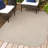Longe Modern Minimalist Radius Corner Solid Beige Indoor/Outdoor Rug-937542845