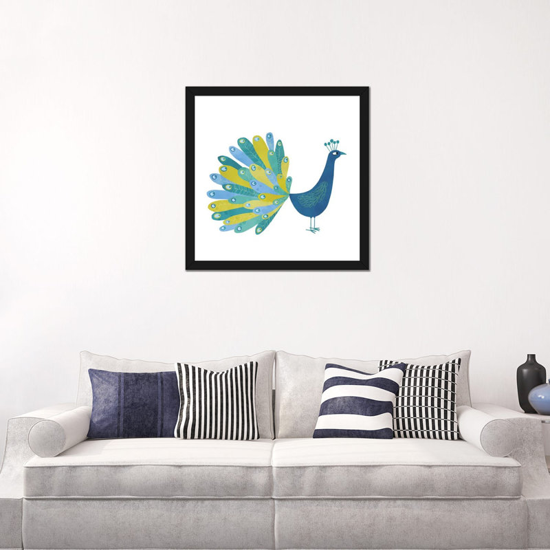 « Peacock » par Nic squirrell-impression, Papier encadré noir, H 24 po x l 24 po x p 1 po, Blanc