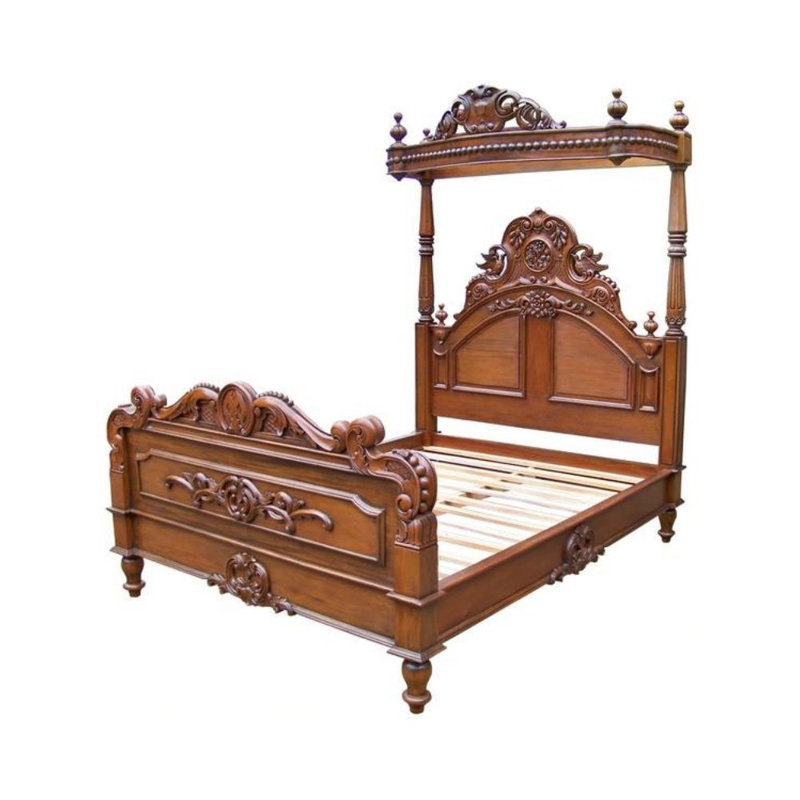 Solid Wood Bed, Kingsize (5'), Wax Polish