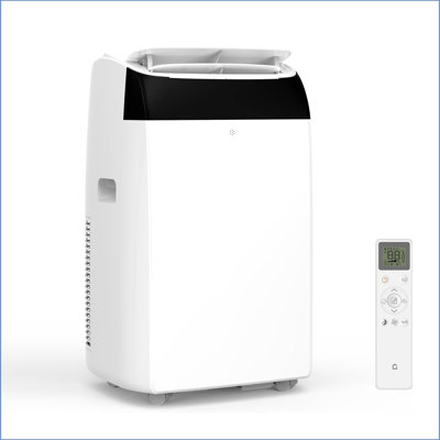 Climatiseur portatif 12 000 BTU, refroidit les pièces jusqu'à 550 pieds carrés, vitesses de vent froid réglables, minuterie silencieuse, lumières à DEL, télécommande incluse, idéal pour la maison, le bureau et l'extérieur, dessus blanc