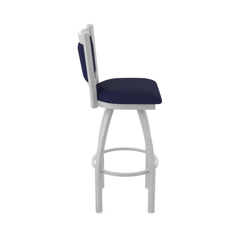 Tabouret pivotant Hadleigh, Tabouret de comptoir (siège d'une hauteur de 25 p, Nickel anodisé, Vinyle - crépuscule Canter