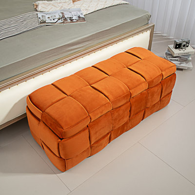 Banc de rangement en velours Pransh