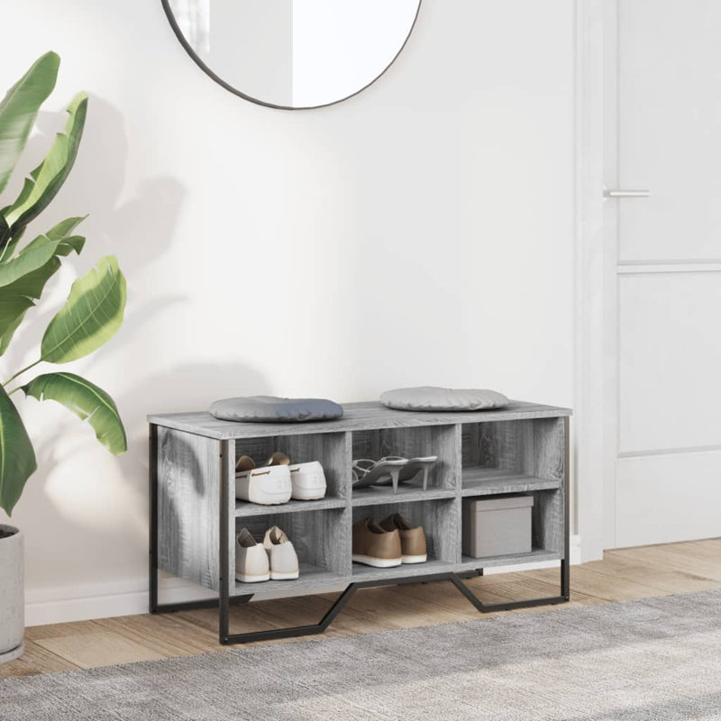 6 Pair Shoe Storage Cabinet, Grey Sonoma