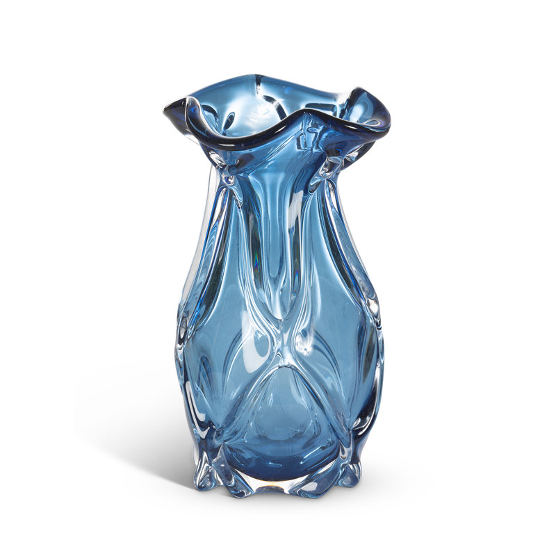 Tidal Glass Vase, Blue, Small