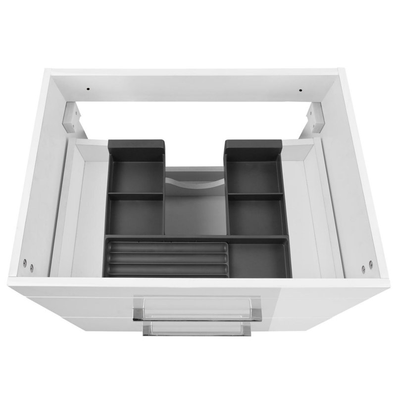 Wall-Mounted Bathroom Vanity with Drawer, Glossy White