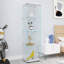 Vitrine en verre avec porte, 4 couches, vaisselier, présentoir en verre adapté au salon, à la cuisine, à la chambre à coucher-1102034017