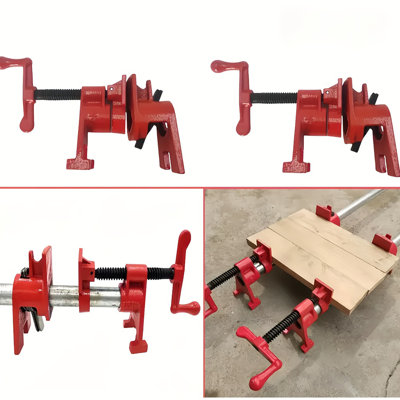 4 Pack 3/4 Inch Pipe Clamp Set Wood Gluing Pipe Clamp Set for Woodworking Home Improvement