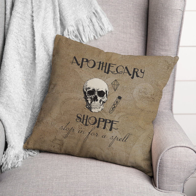18" x 18" Halloween Polyester Square Throw Pillow