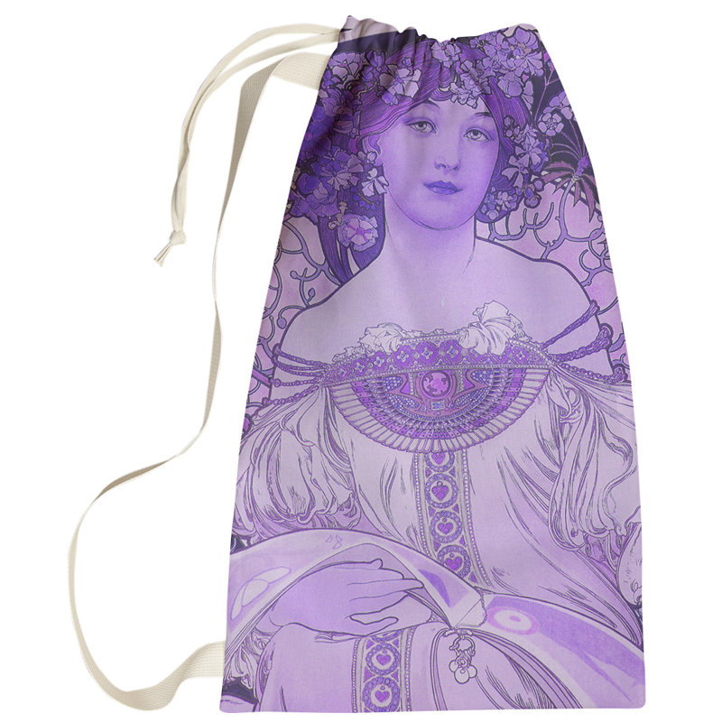 Sac à linge à lit bougon Magdaleno, Grand (H 76,5 po x l 29,5 po x P 1,5 po), Mauve