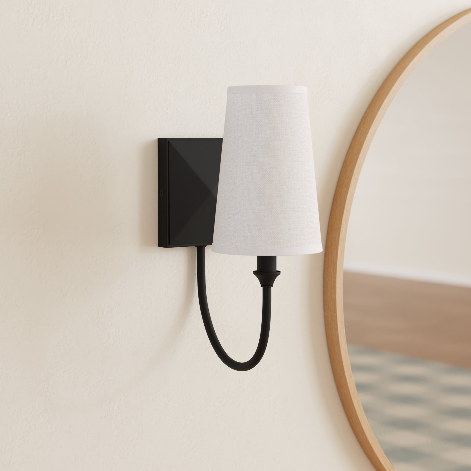 Alata 1 - Light Dimmable Armed Sconce, Matte Black