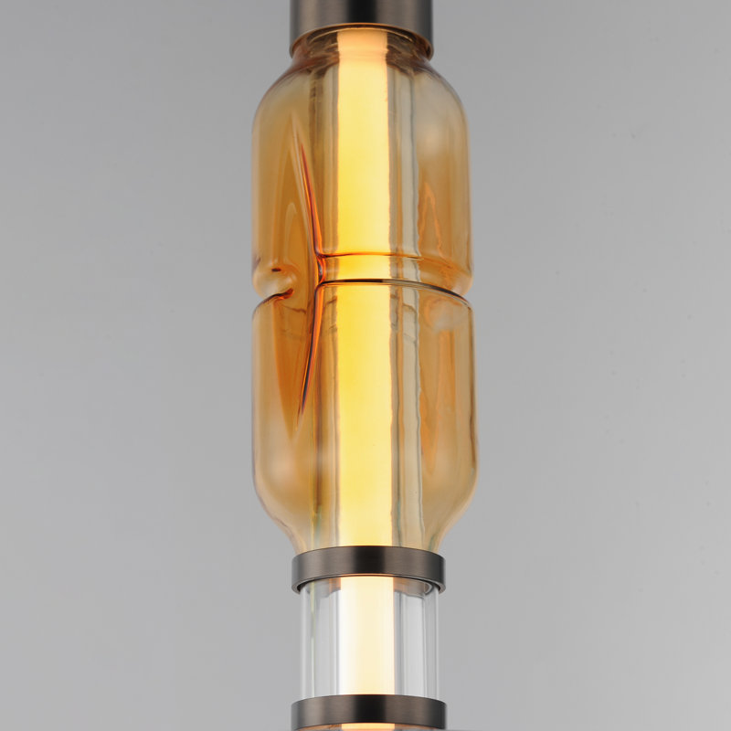 Gusto 1 - Light LED Pendant, Gunmetal, Smoked Gray/Warm Amber