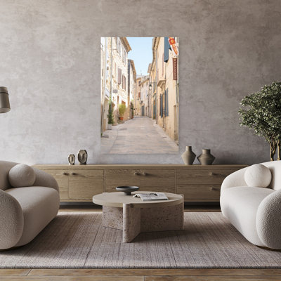 «Provencal Village Street Classic Rustic Serene Architecture Summer», art mural