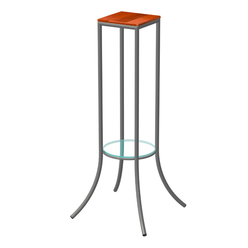 Holmestrand End Table, Dark Cherry, Silver