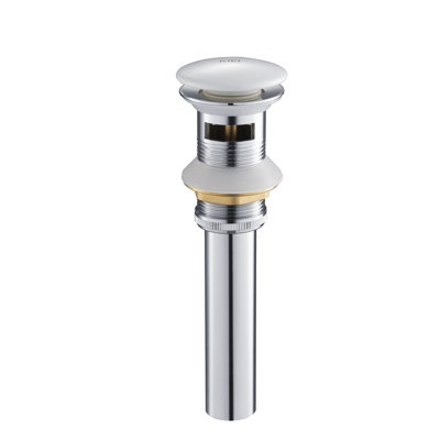 2.63'' W Brass Push Pop-Up Bathroom Sink Drain with Overflow